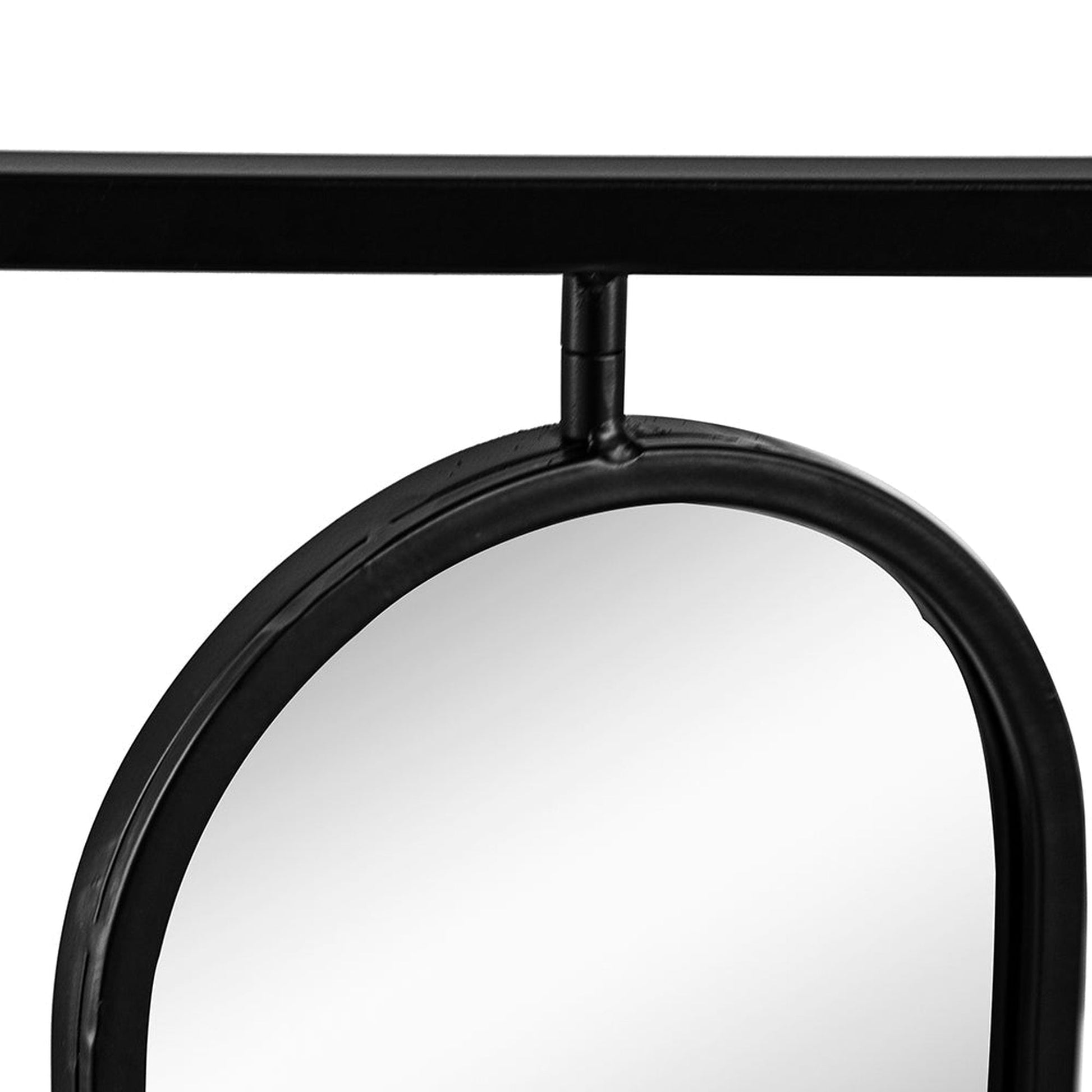 A&B Home 36" x 36" Bundle of 9 Four Oval Shaped in Black Squared Metal Frame Wall-Mounted Swivel Mirror