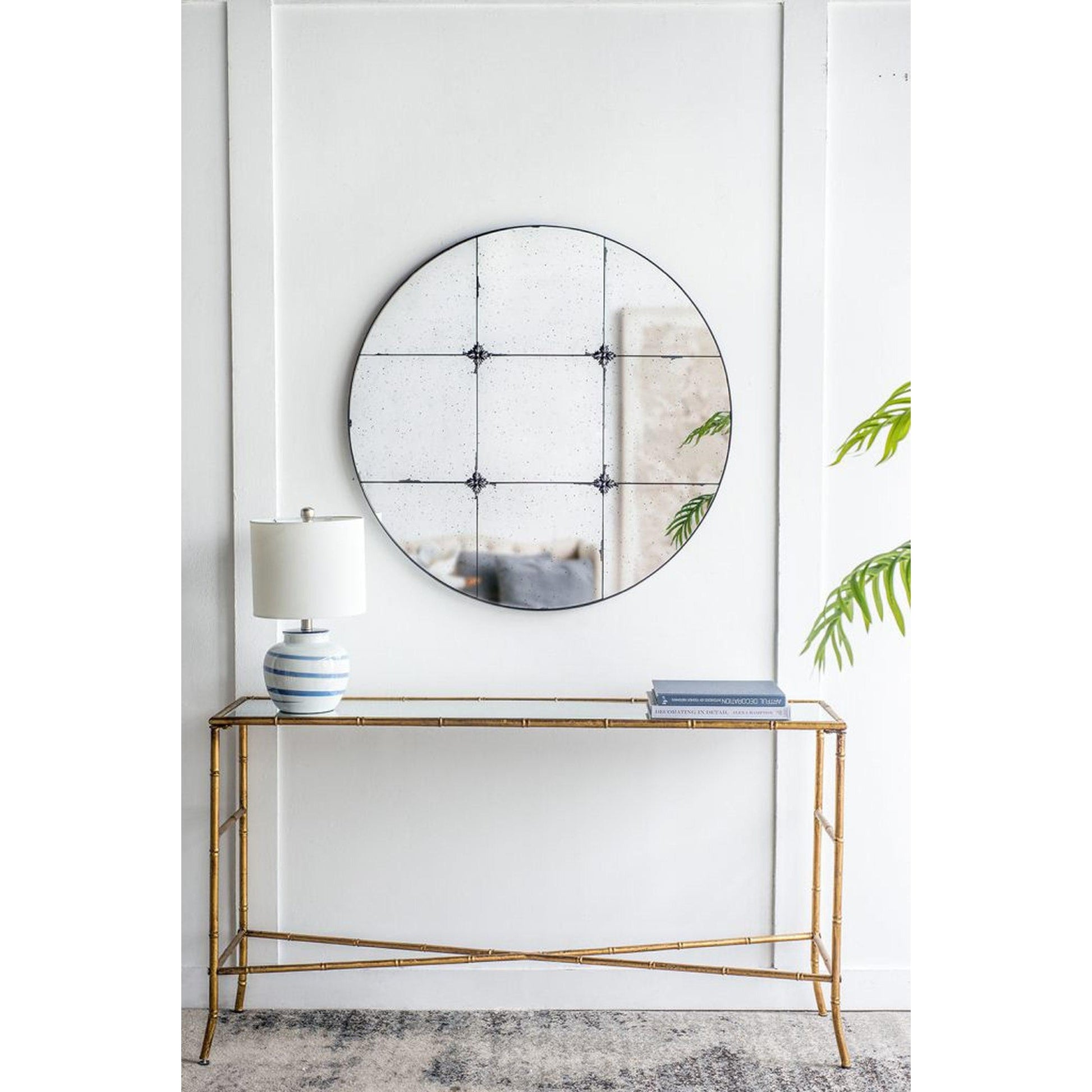 A&B Home 36" x 36" Bundle of 9 Round Black Antique Metal Frame Wall-Mounted