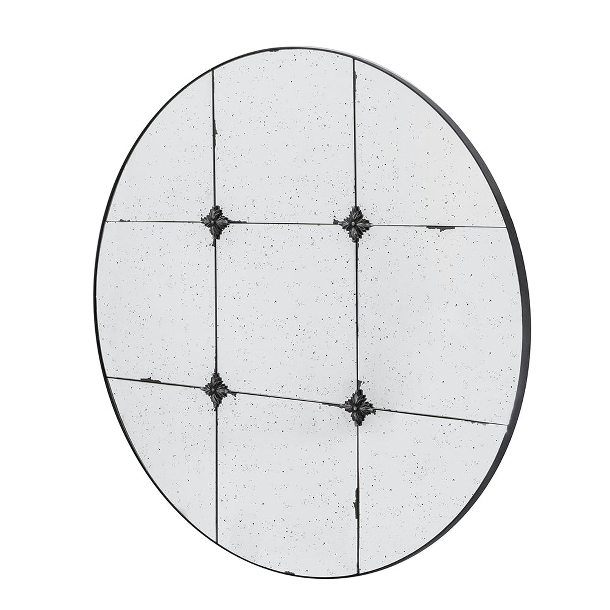 A&B Home 36" x 36" Bundle of 9 Round Black Antique Metal Frame Wall-Mounted