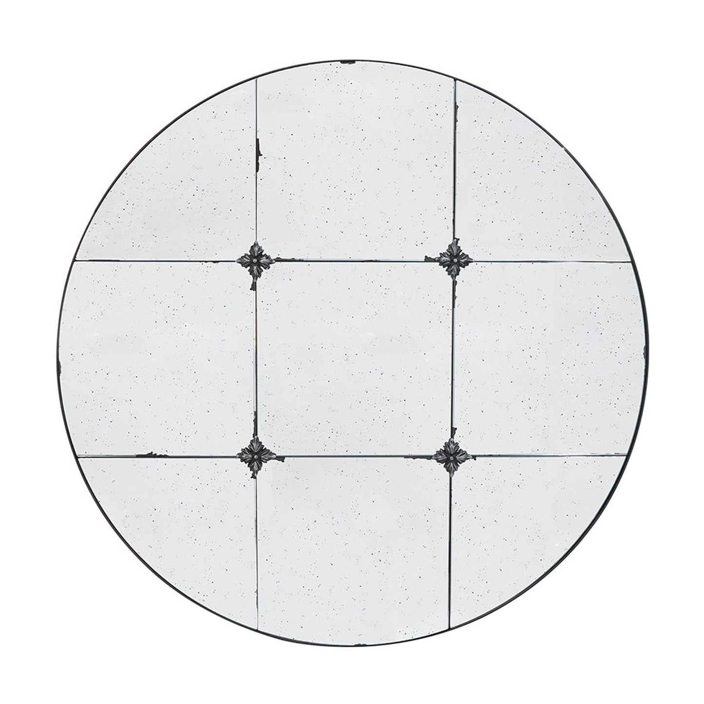 A&B Home 36" x 36" Bundle of 9 Round Black Antique Metal Frame Wall-Mounted