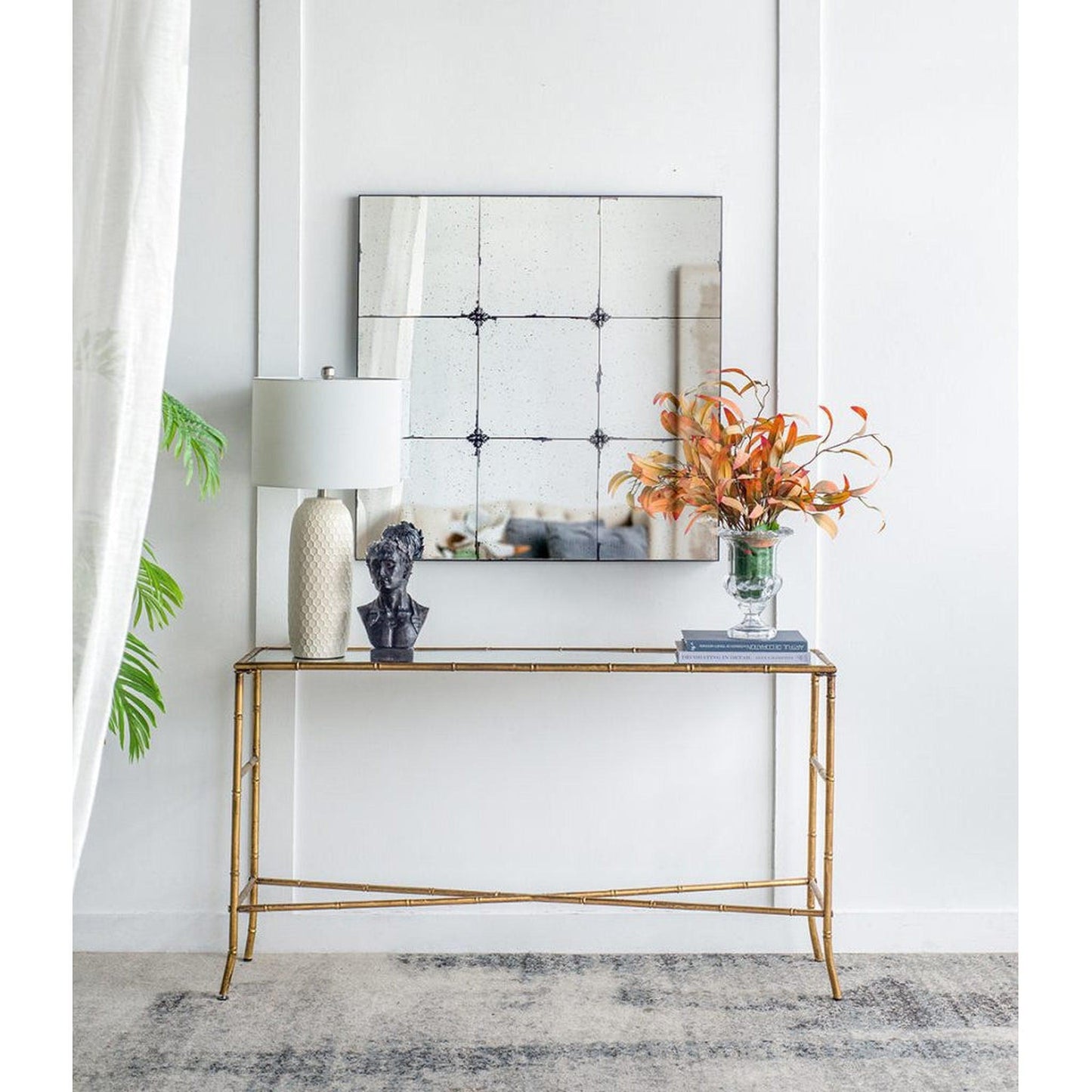 A&B Home 36" x 36" Bundle of 9 Square Shaped Antique Glass Wall-Mounted Mirror