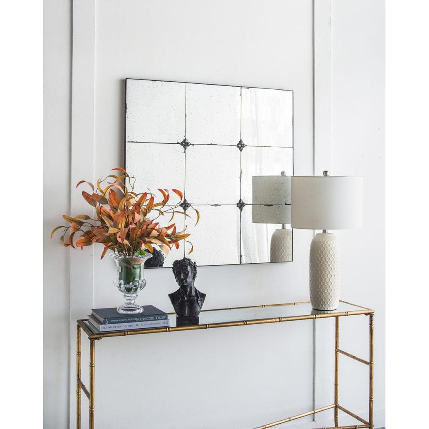 A&B Home 36" x 36" Bundle of 9 Square Shaped Antique Glass Wall-Mounted Mirror