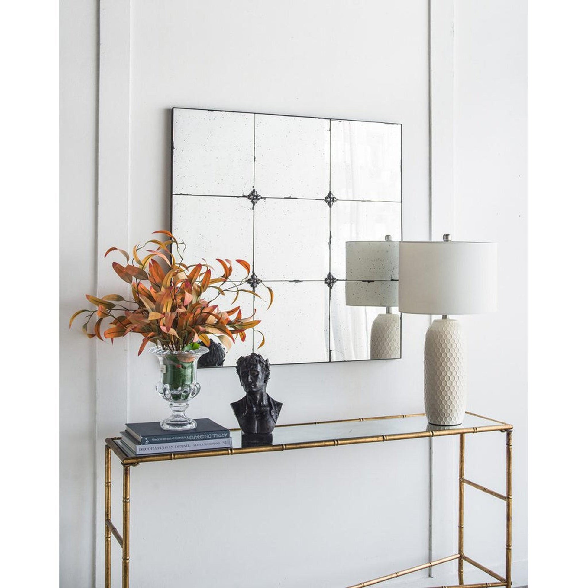 A&B Home 36" x 36" Bundle of 9 Square Shaped Antique Glass Wall-Mounted Mirror