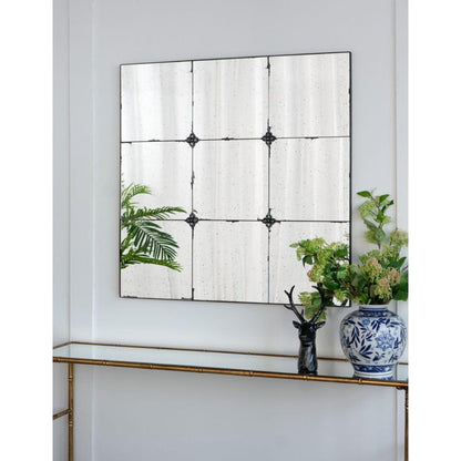 A&B Home 36" x 36" Bundle of 9 Square Shaped Antique Glass Wall-Mounted Mirror