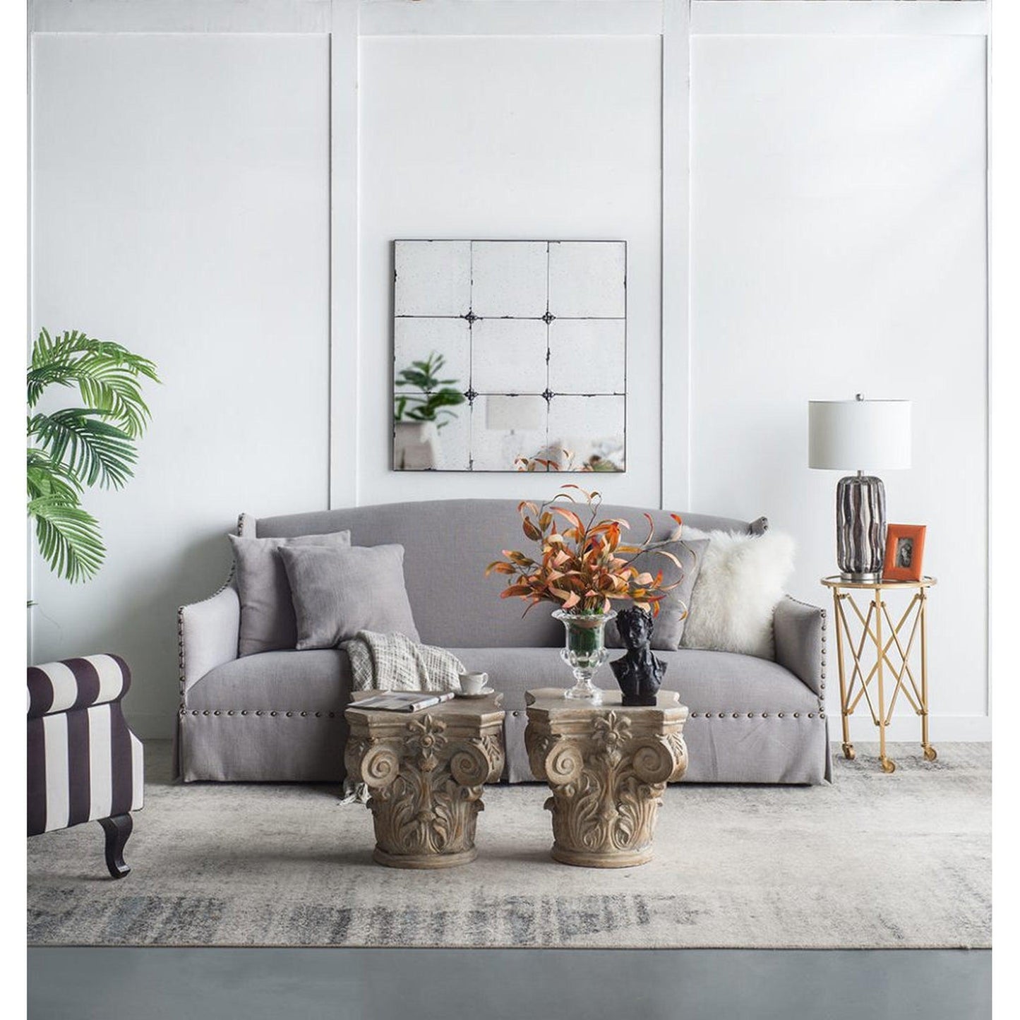 A&B Home 36" x 36" Bundle of 9 Square Shaped Antique Glass Wall-Mounted Mirror