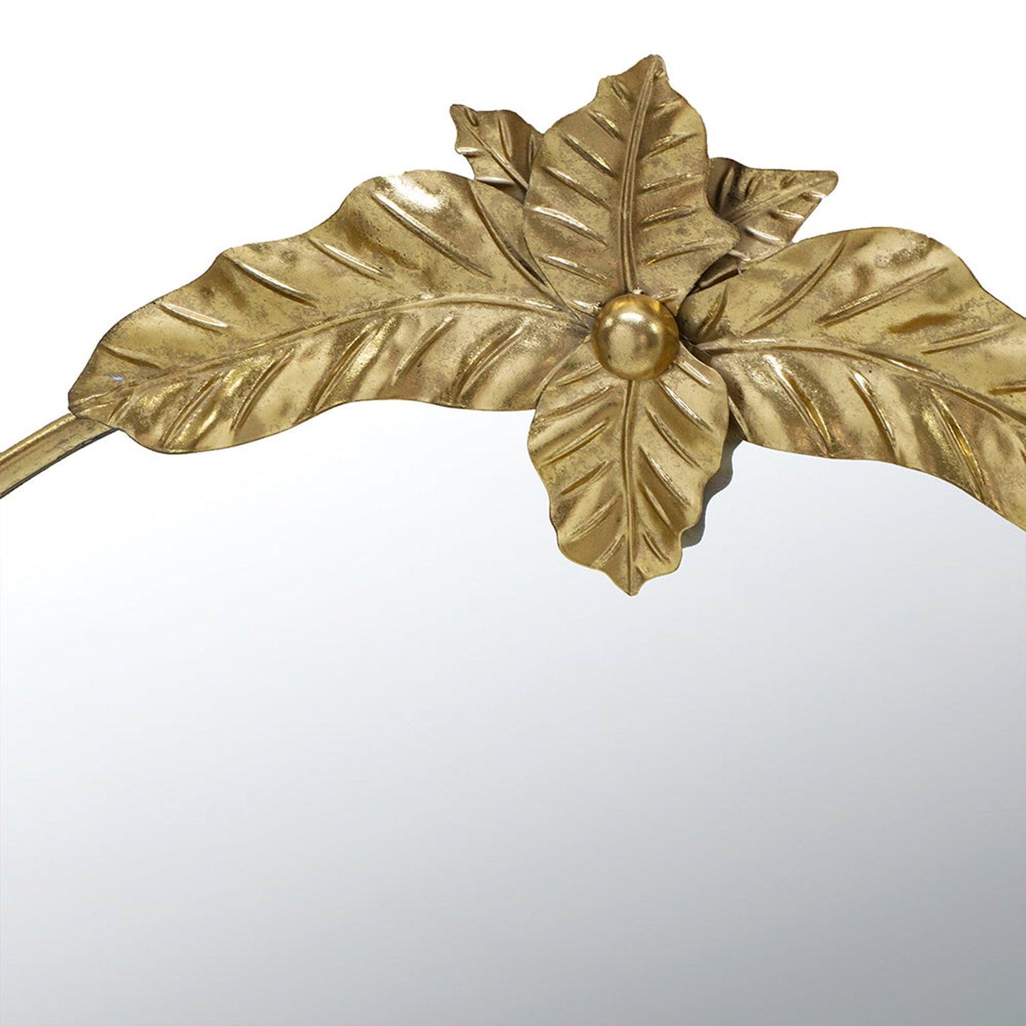 A&B Home 36" x 41" Bundle of 18 Gold Oval Metal Frame Wall-Mounted Mirror With Leaf Accent