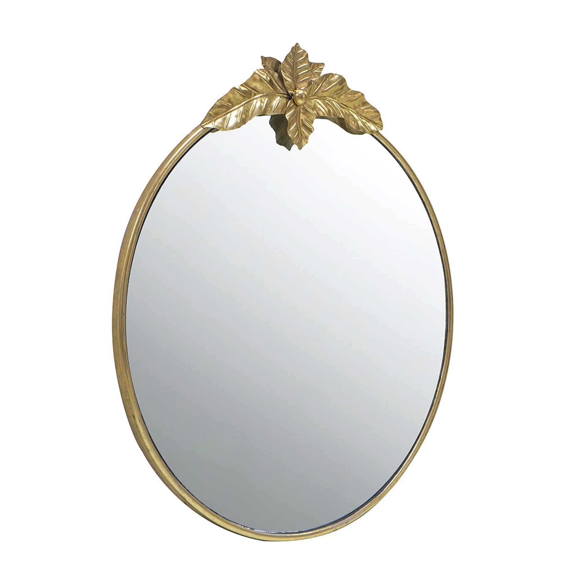 A&B Home 36" x 41" Bundle of 18 Gold Oval Metal Frame Wall-Mounted Mirror With Leaf Accent