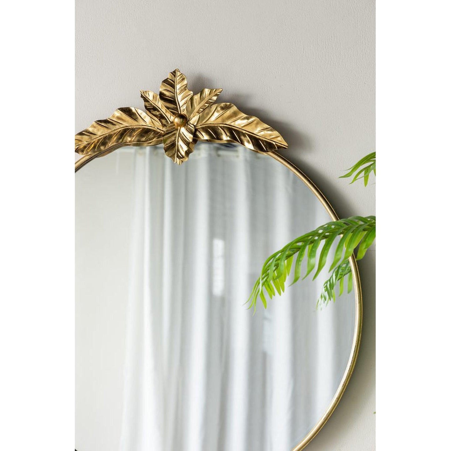 A&B Home 36" x 41" Bundle of 18 Gold Oval Metal Frame Wall-Mounted Mirror With Leaf Accent