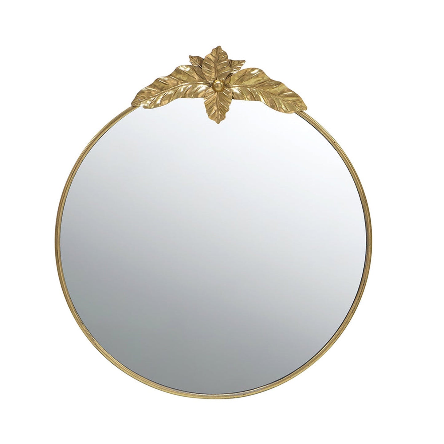 A&B Home 36" x 41" Bundle of 18 Gold Oval Metal Frame Wall-Mounted Mirror With Leaf Accent