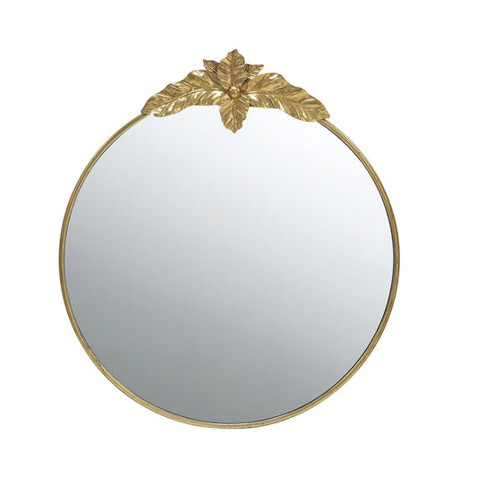 A&B Home 36" x 41" Bundle of 18 Gold Oval Metal Frame Wall-Mounted Mirror With Leaf Accent