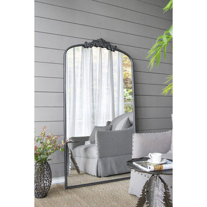 A&B Home 36" x 66" Bundle of 6 Black Frame Full-Length Arched Freestanding Mirror