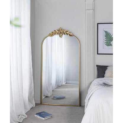 A&B Home 36" x 66" Bundle of 6 Large Arched Gold Leaf Accent Framed Floor Mirror