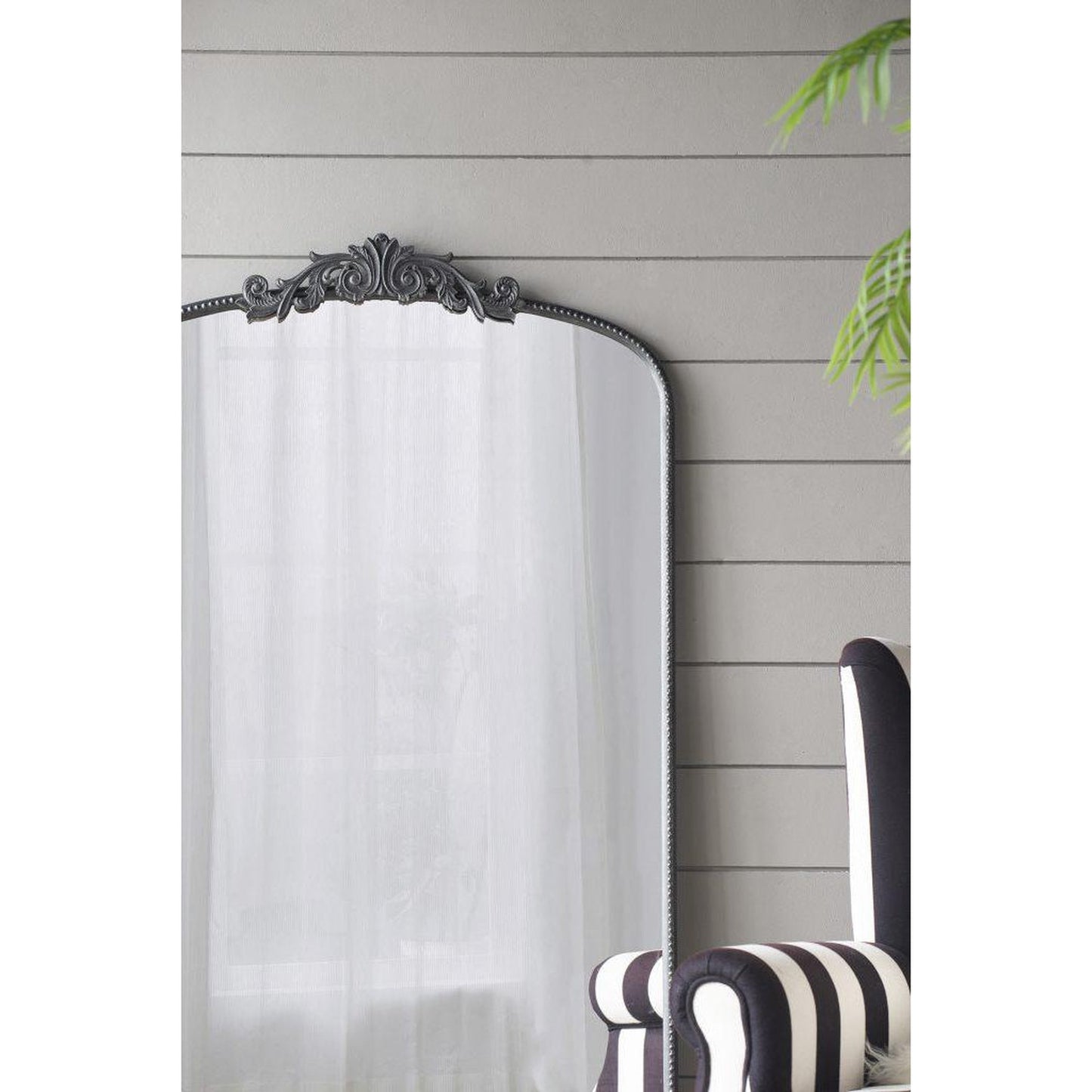 A&B Home 36" x 66" Bundle of 8 Black Frame Full-Length Arched Freestanding Mirror