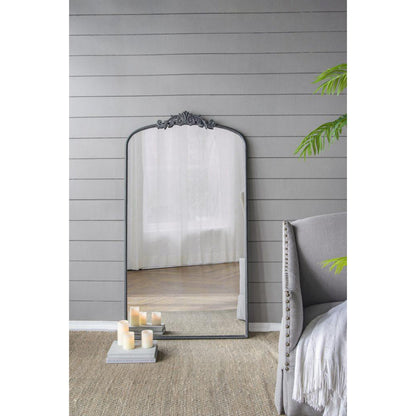 A&B Home 36" x 66" Bundle of 8 Black Frame Full-Length Arched Freestanding Mirror