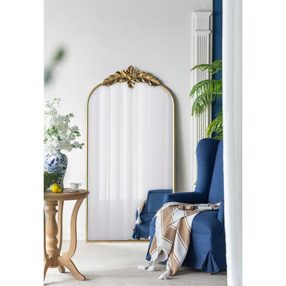 A&B Home 36" x 66" Bundle of 9 Large Arched Gold Leaf Accent Framed Floor Mirror