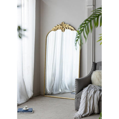 A&B Home 36" x 66" Bundle of 9 Large Arched Gold Leaf Accent Framed Floor Mirror