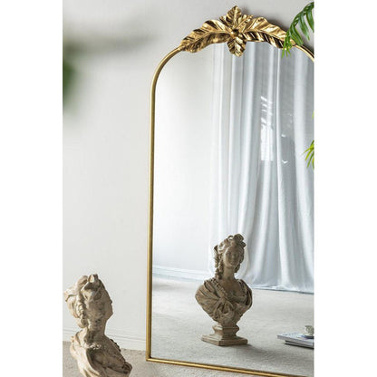 A&B Home 36" x 66" Bundle of 9 Large Arched Gold Leaf Accent Framed Floor Mirror