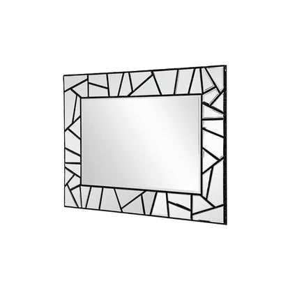 A&B Home 39" x 28" Bundle of 5 Rectangular Graphical Pattern Black Metal Frame Wall-Mounted Mirror