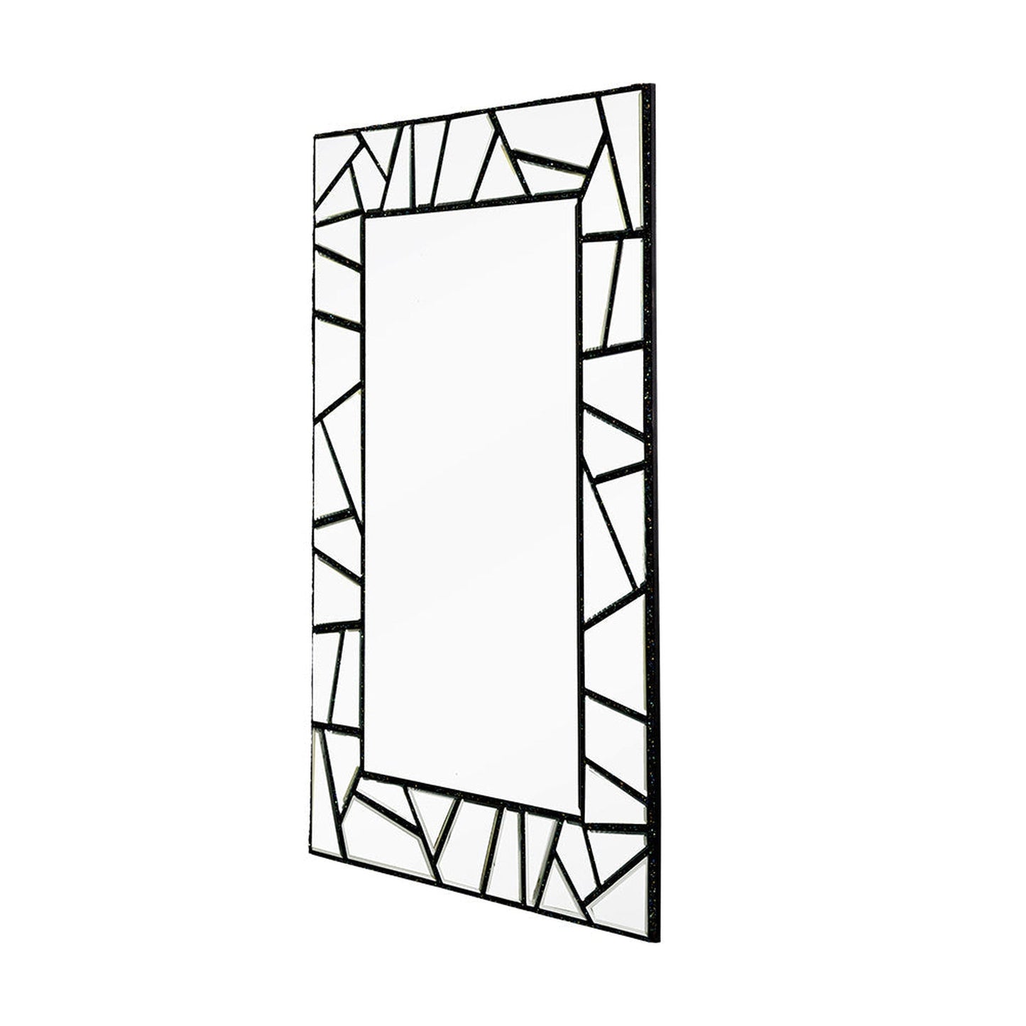 A&B Home 39" x 28" Bundle of 5 Rectangular Graphical Pattern Black Metal Frame Wall-Mounted Mirror