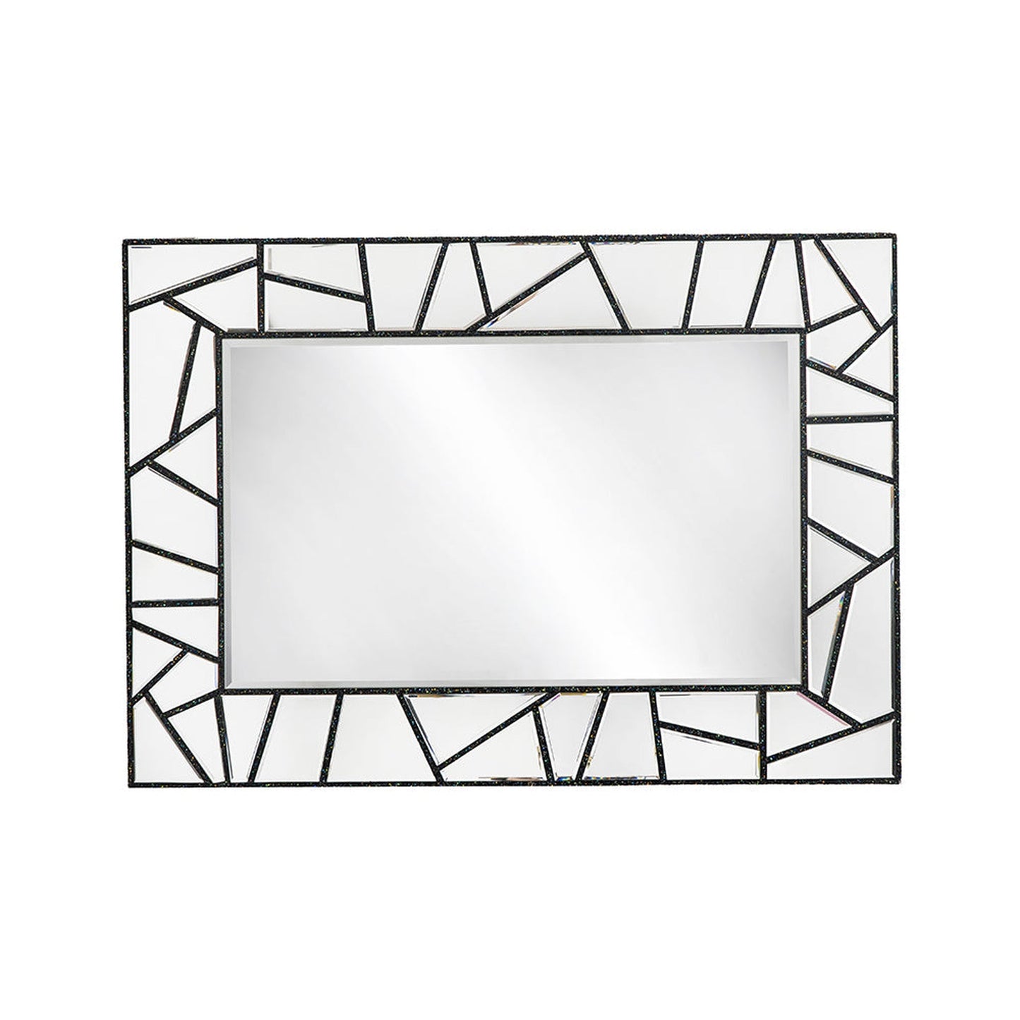 A&B Home 39" x 28" Bundle of 5 Rectangular Graphical Pattern Black Metal Frame Wall-Mounted Mirror