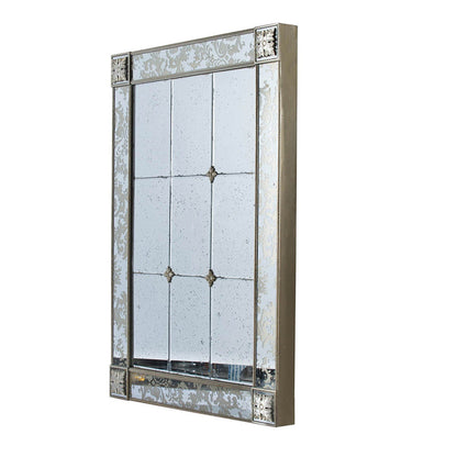 A&B Home 39" x 54" Bundle of 4 Rectangular Silver Wooden Framed Decorative Wall-Mounted Mirror