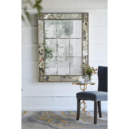 A&B Home 39" x 54" Bundle of 4 Rectangular Silver Wooden Framed Decorative Wall-Mounted Mirror