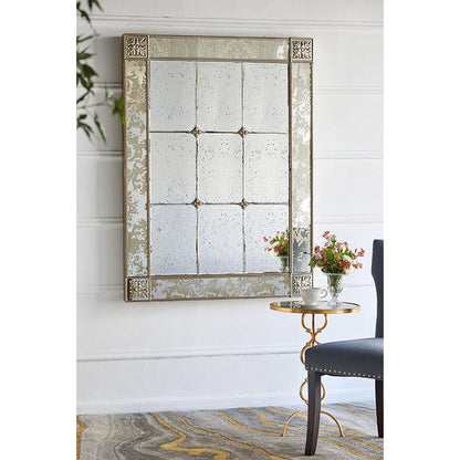 A&B Home 39" x 54" Bundle of 4 Rectangular Silver Wooden Framed Decorative Wall-Mounted Mirror