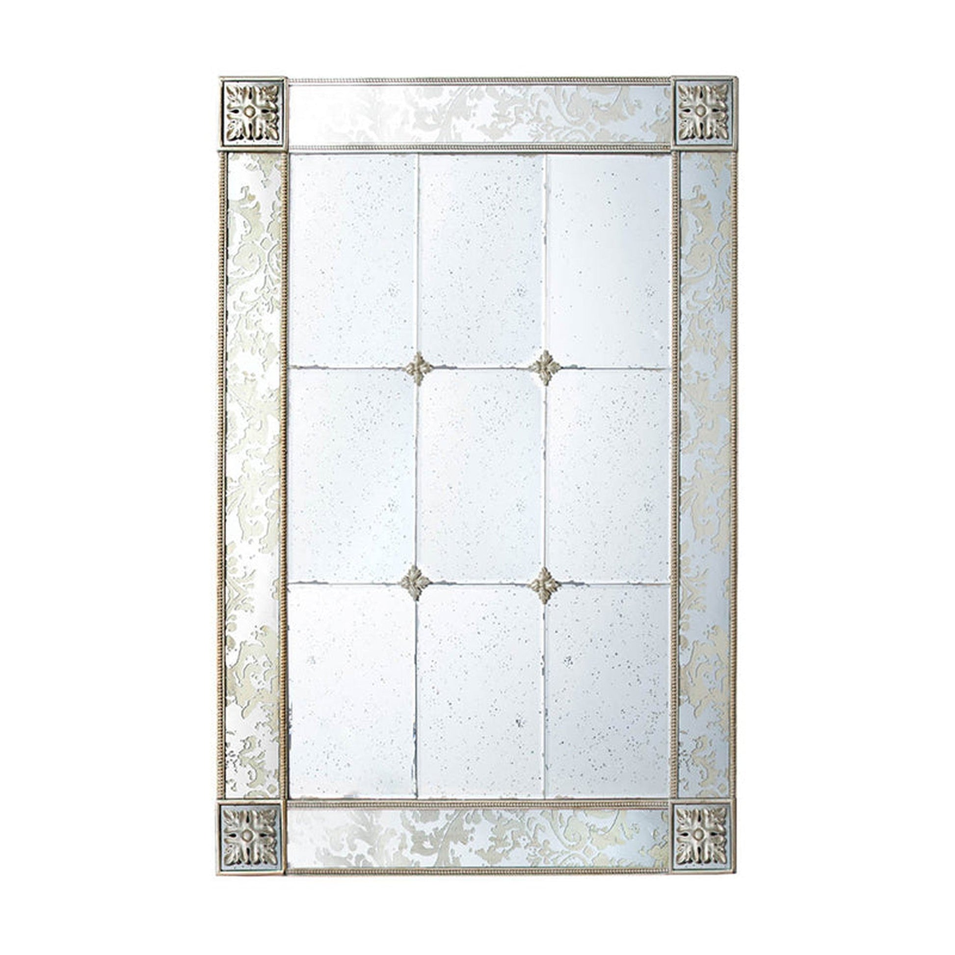 A&B Home 39" x 54" Bundle of 4 Rectangular Silver Wooden Framed Decorative Wall-Mounted Mirror