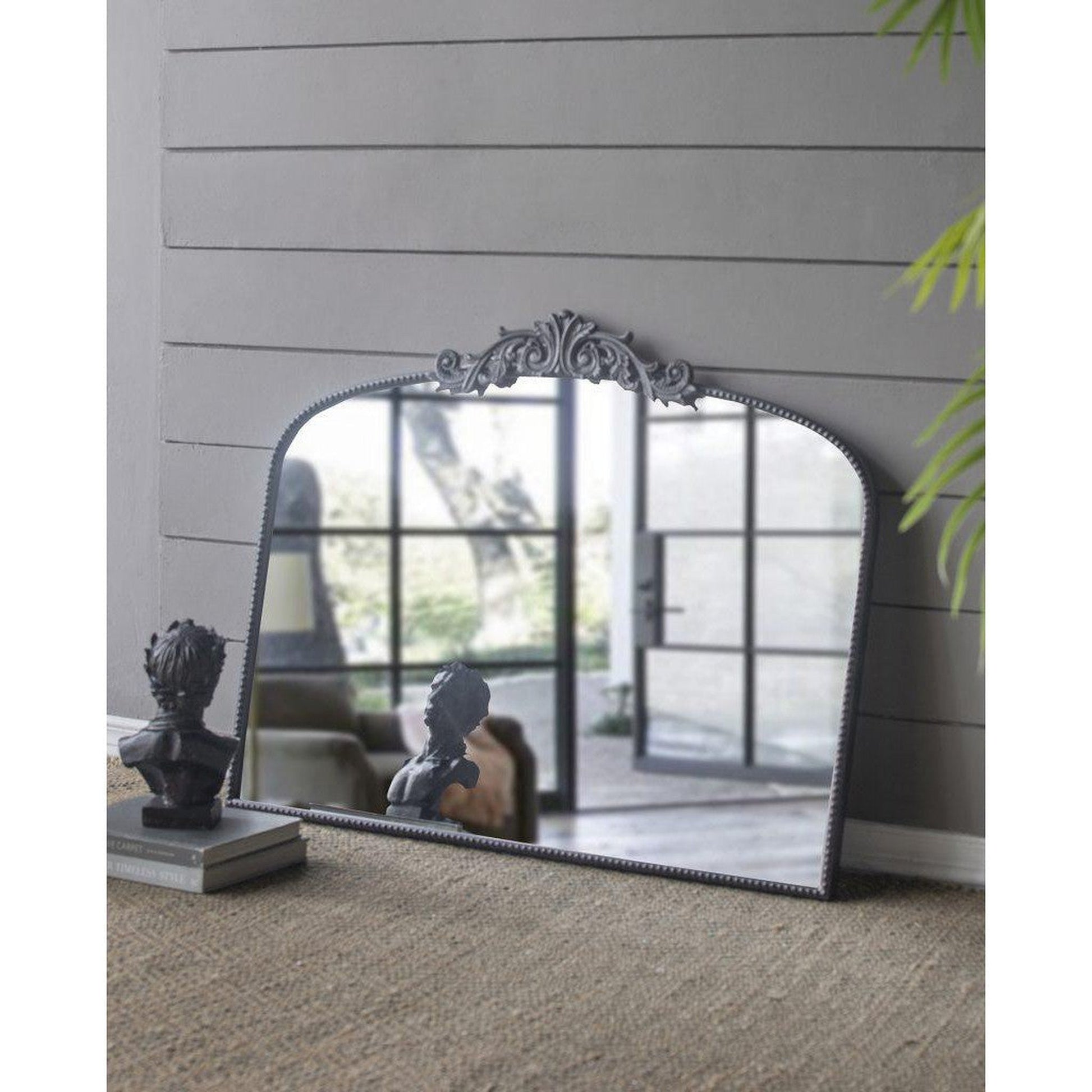 A&B Home 40" x 31" Bundle of 10 Rectangular Arched Black Metal Frame Wall-Mounted Mirror