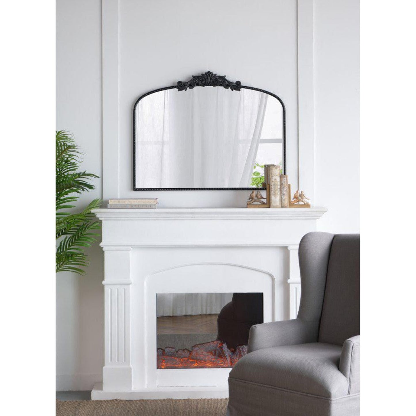 A&B Home 40" x 31" Bundle of 10 Rectangular Arched Black Metal Frame Wall-Mounted Mirror