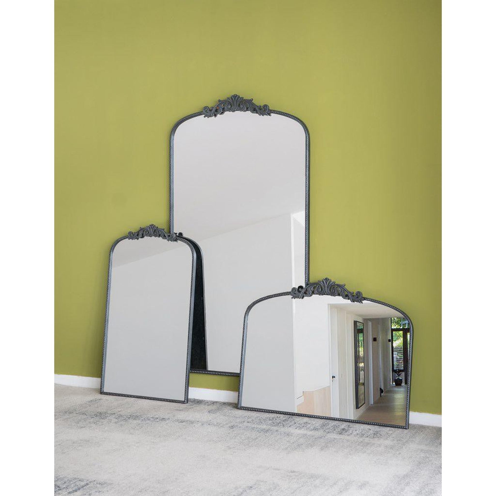 A&B Home 40" x 31" Bundle of 10 Rectangular Arched Black Metal Frame Wall-Mounted Mirror