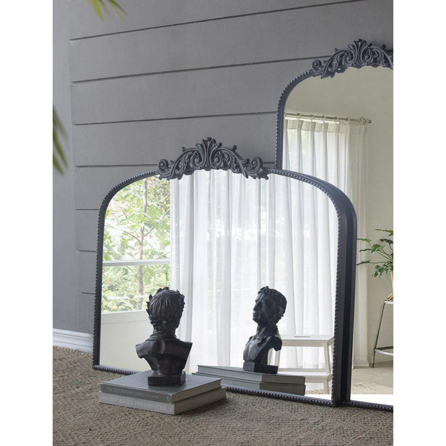 A&B Home 40" x 31" Bundle of 15 Rectangular Arched Black Metal Frame Wall-Mounted Mirror