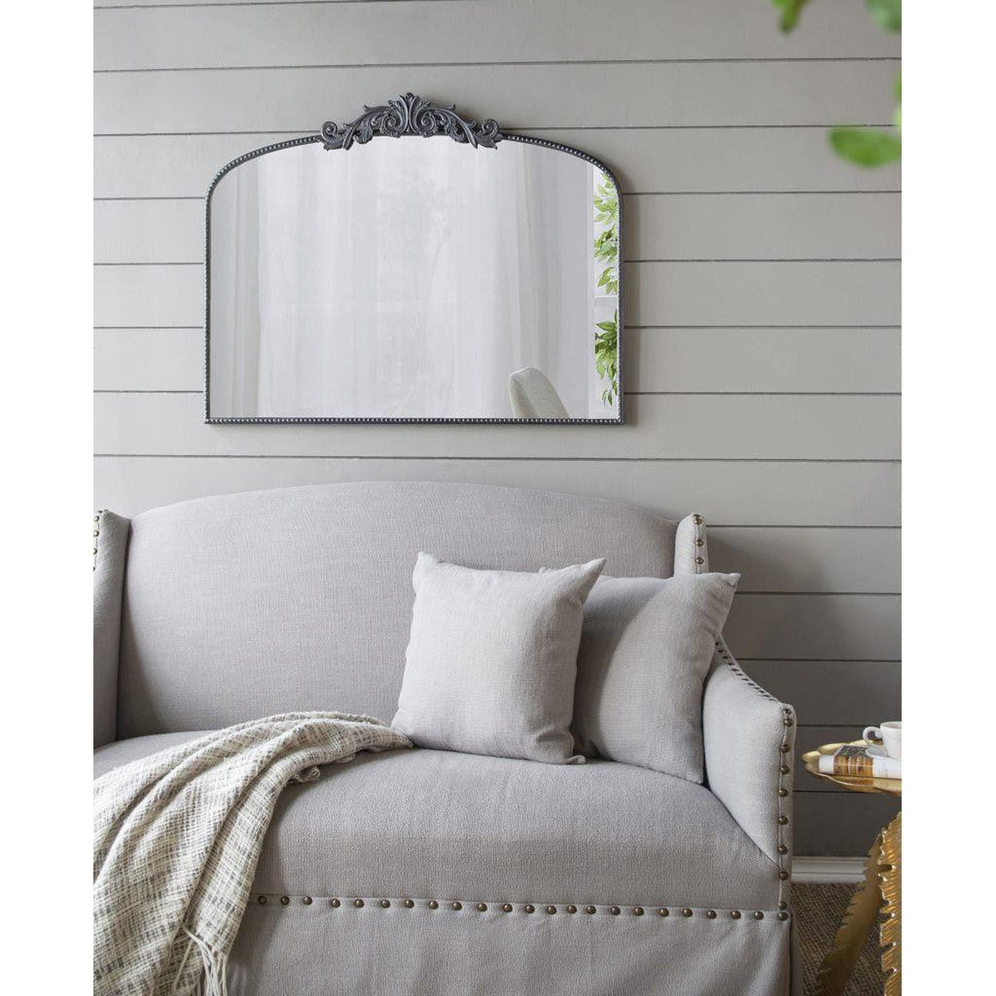 A&B Home 40" x 31" Bundle of 15 Rectangular Arched Black Metal Frame Wall-Mounted Mirror