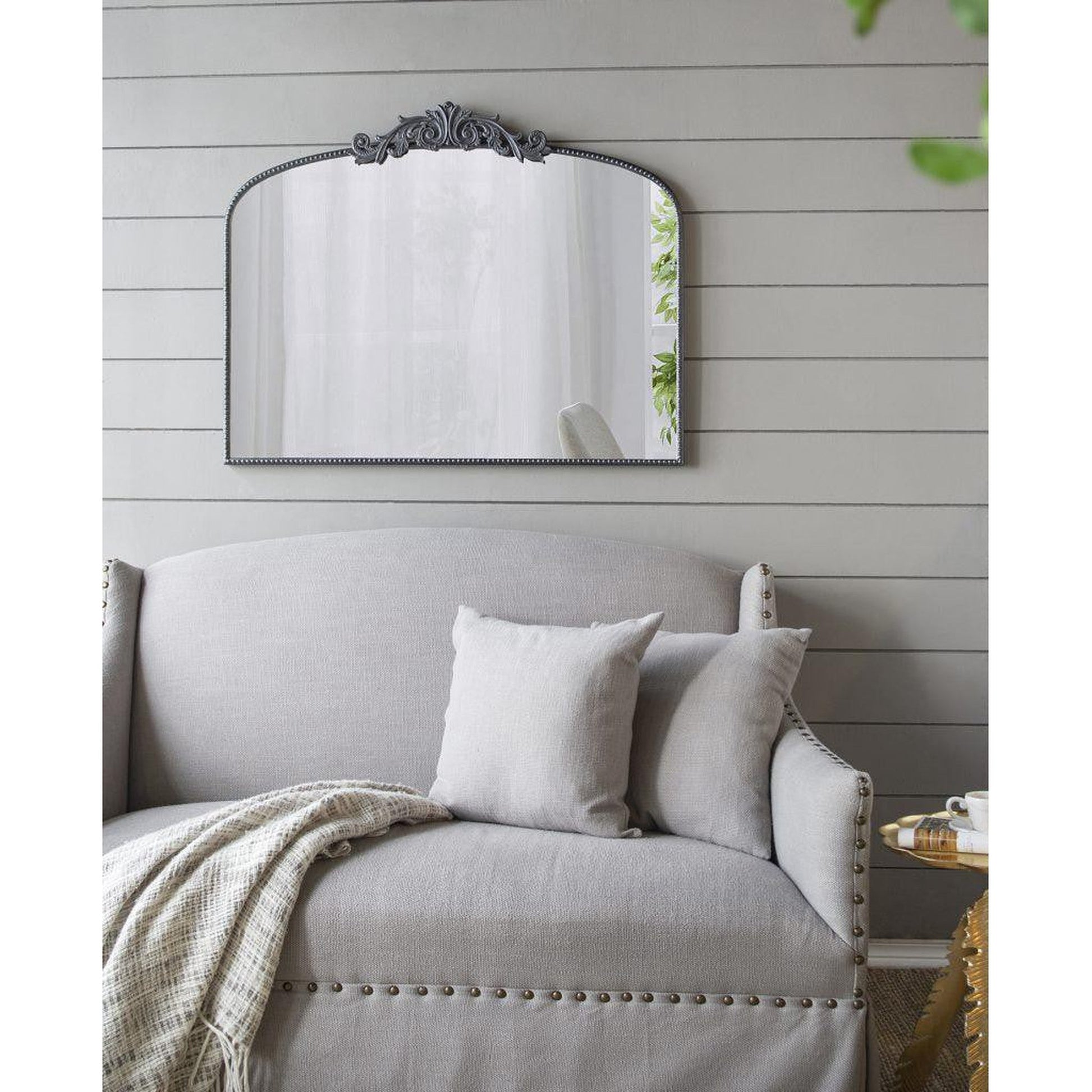 A&B Home 40" x 31" Bundle of 15 Rectangular Arched Black Metal Frame Wall-Mounted Mirror