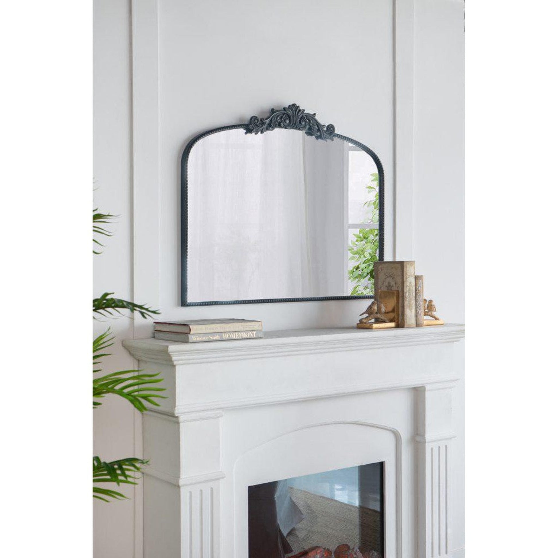 A&B Home 40" x 31" Bundle of 15 Rectangular Arched Black Metal Frame Wall-Mounted Mirror