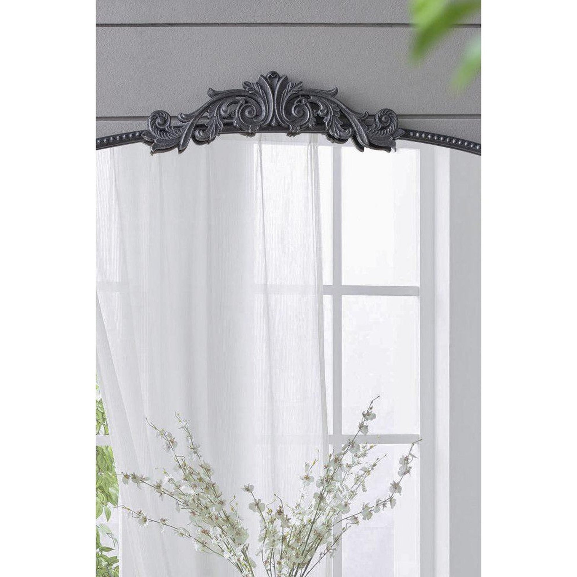 A&B Home 40" x 31" Bundle of 15 Rectangular Arched Black Metal Frame Wall-Mounted Mirror