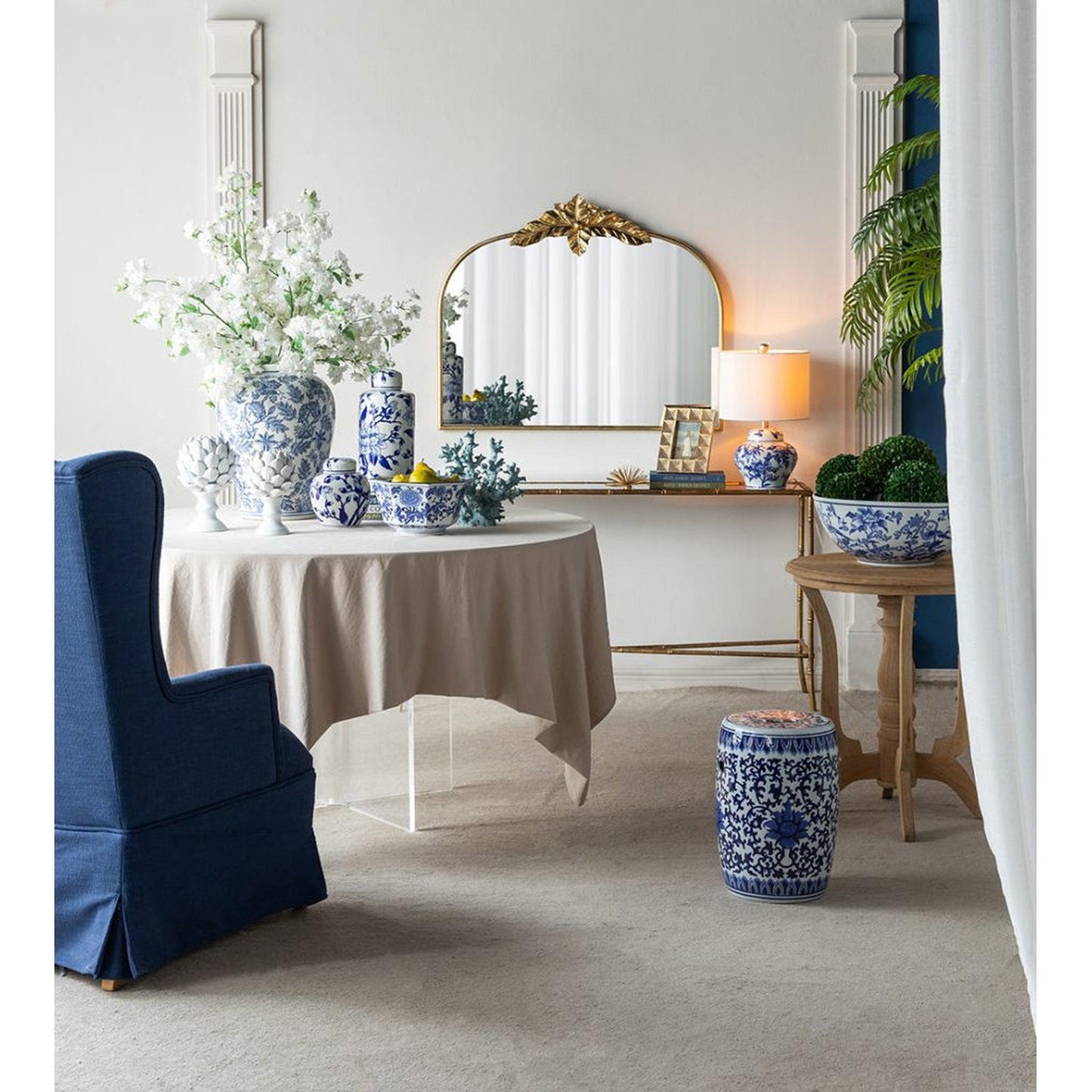 A&B Home 40" x 35" Bundle of 18 Gold Arched Metal Frame Wall-Mounted Mirror With Leaf Accent