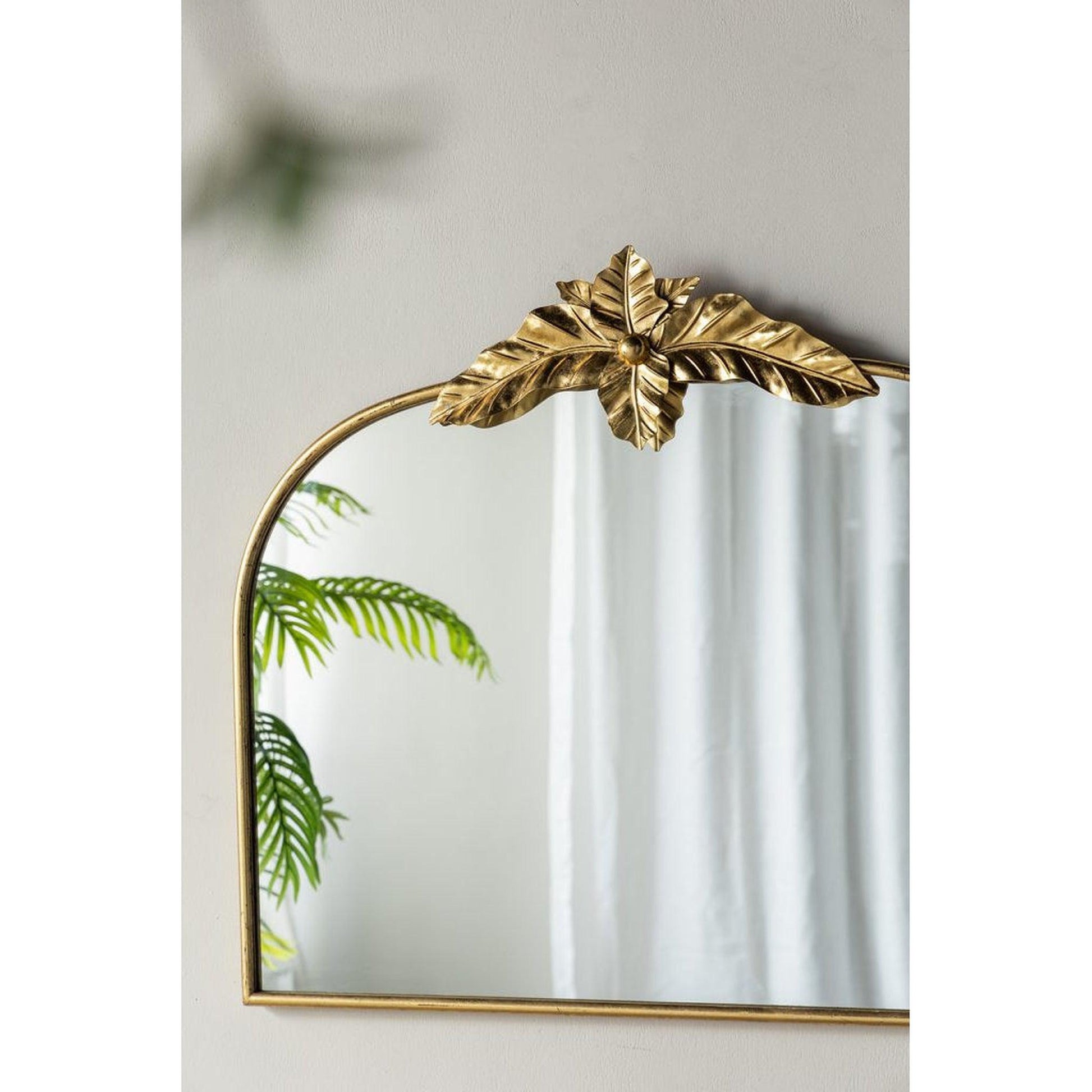 A&B Home 40" x 35" Bundle of 18 Gold Arched Metal Frame Wall-Mounted Mirror With Leaf Accent