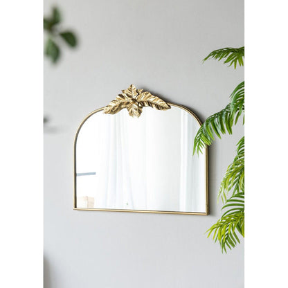A&B Home 40" x 35" Bundle of 18 Gold Arched Metal Frame Wall-Mounted Mirror With Leaf Accent