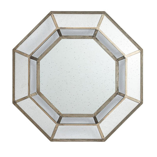 A&B Home 40" x 40" Bundle of 6 Octagonal Distressed Silver Wooden Frame Wall-Mounted Mirror