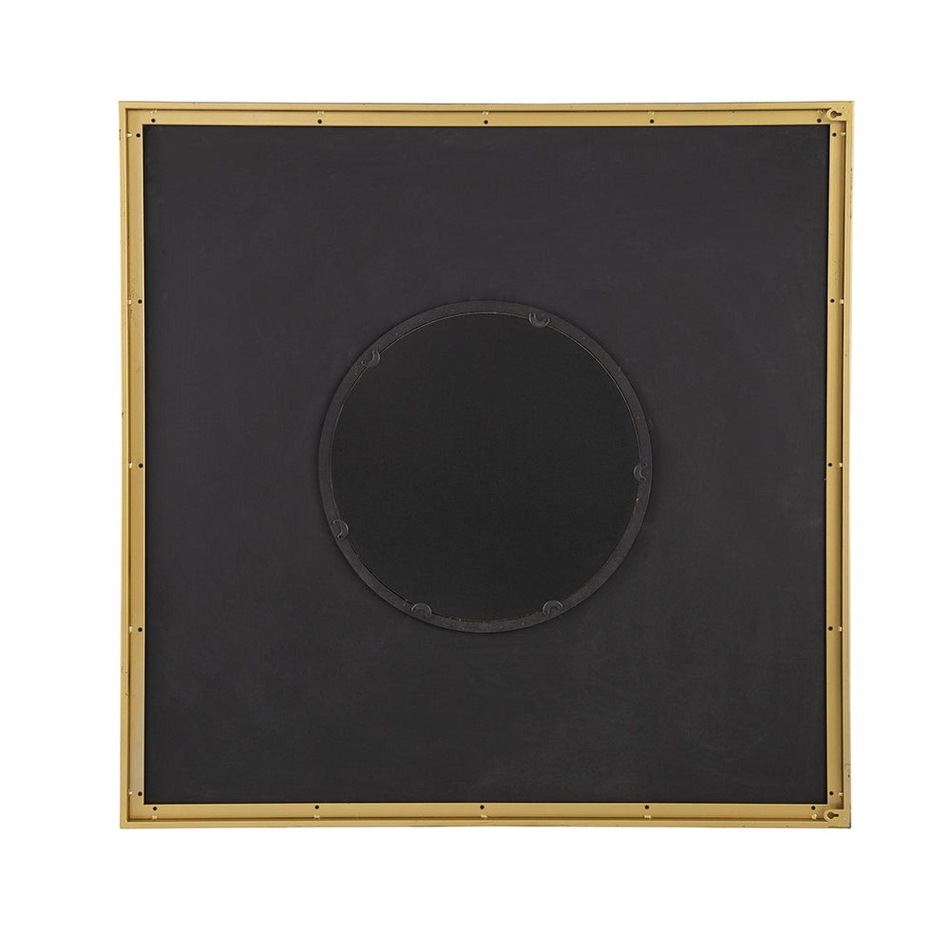 A&B Home 40" x 40" Bundle of 6 Square Shape Rich Black Carved Frame Wall-Mounted Mirror With Pleated Design