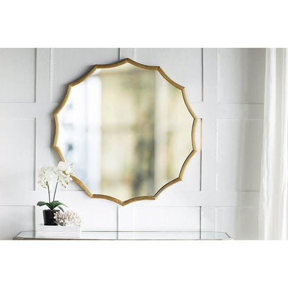 A&B Home 40" x 40" Bundle of 8 Sunburst Shaped Gold Metal Frame Wall-Mounted Mirror