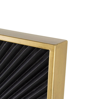 A&B Home 40" x 40" Bundle of 9 Square Shape Rich Black Carved Frame Wall-Mounted Mirror With Pleated Design