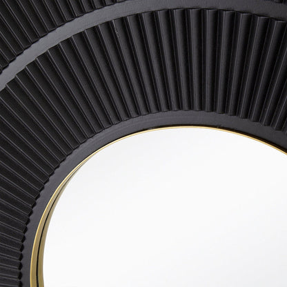 A&B Home 40" x 40" Bundle of 9 Square Shape Rich Black Carved Frame Wall-Mounted Mirror With Pleated Design