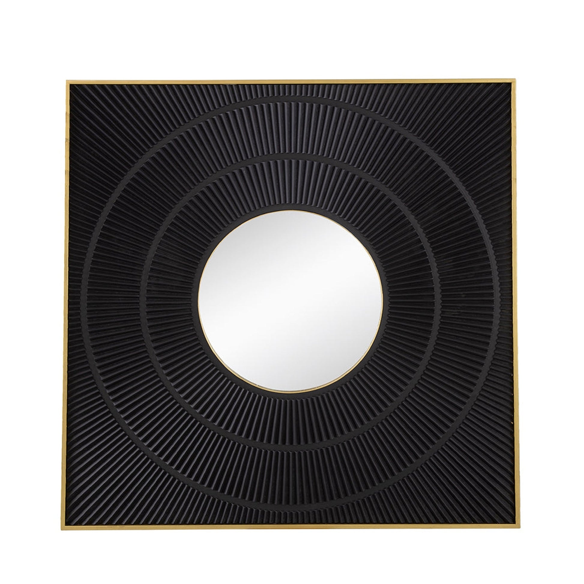 A&B Home 40" x 40" Bundle of 9 Square Shape Rich Black Carved Frame Wall-Mounted Mirror With Pleated Design