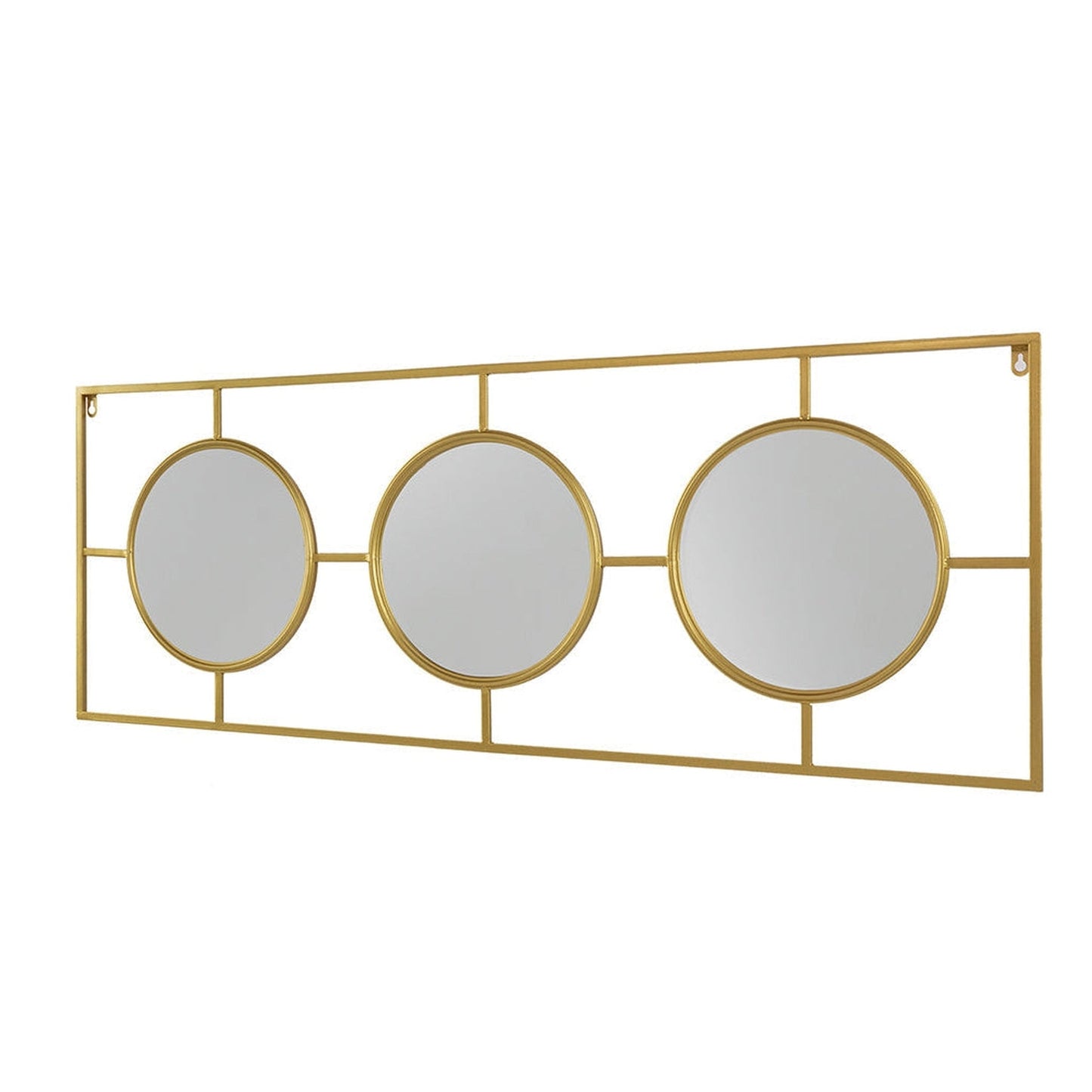 A&B Home 43" x 16" Bundle of 16 Rectangle Gold Metal Frame Wall-Mounted Mirror
