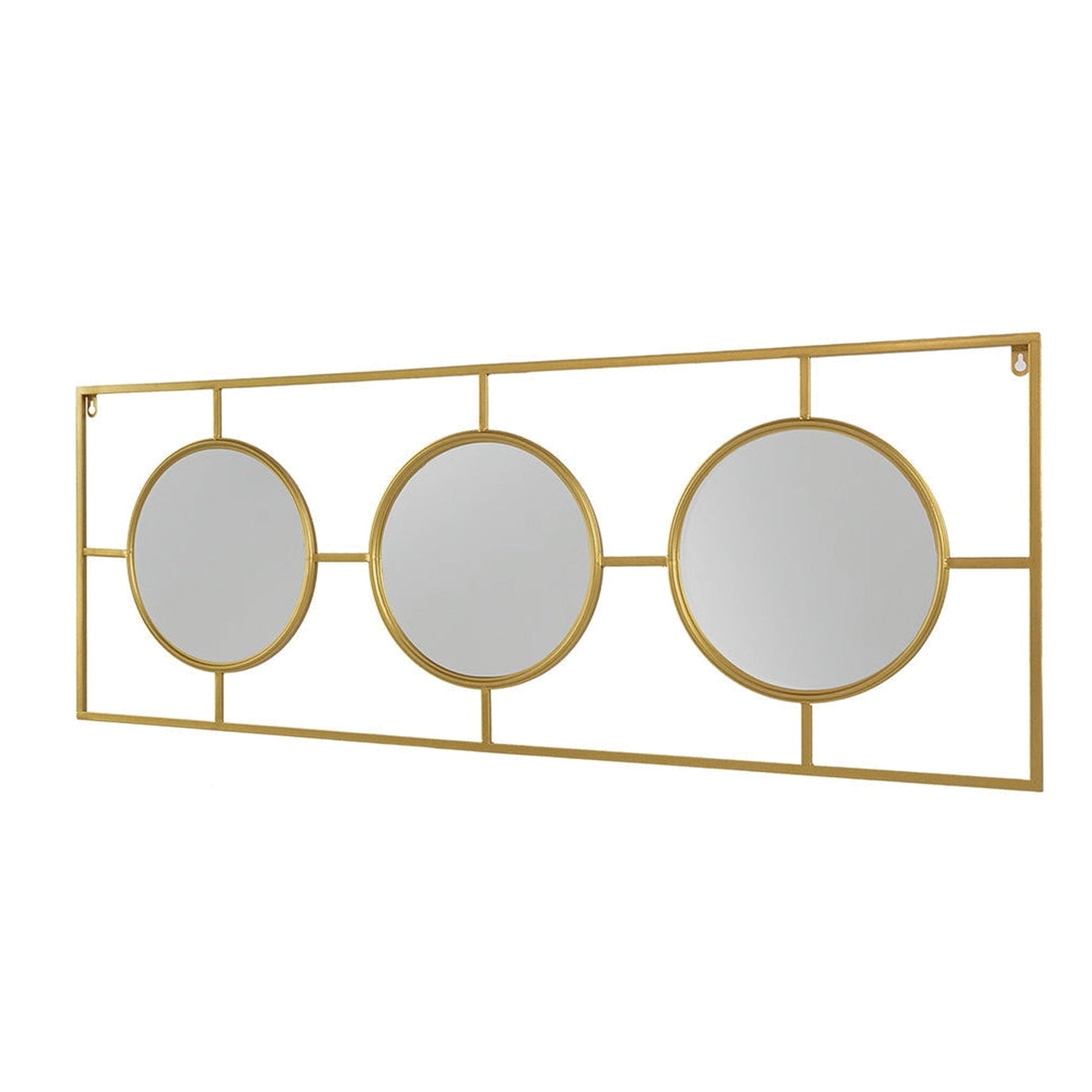 A&B Home 43" x 16" Bundle of 16 Rectangle Gold Metal Frame Wall-Mounted Mirror