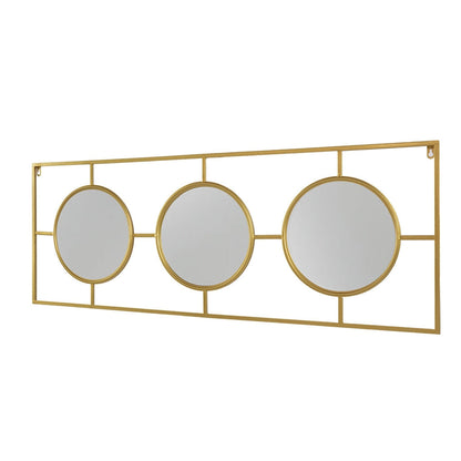 A&B Home 43" x 16" Bundle of 16 Rectangle Gold Metal Frame Wall-Mounted Mirror