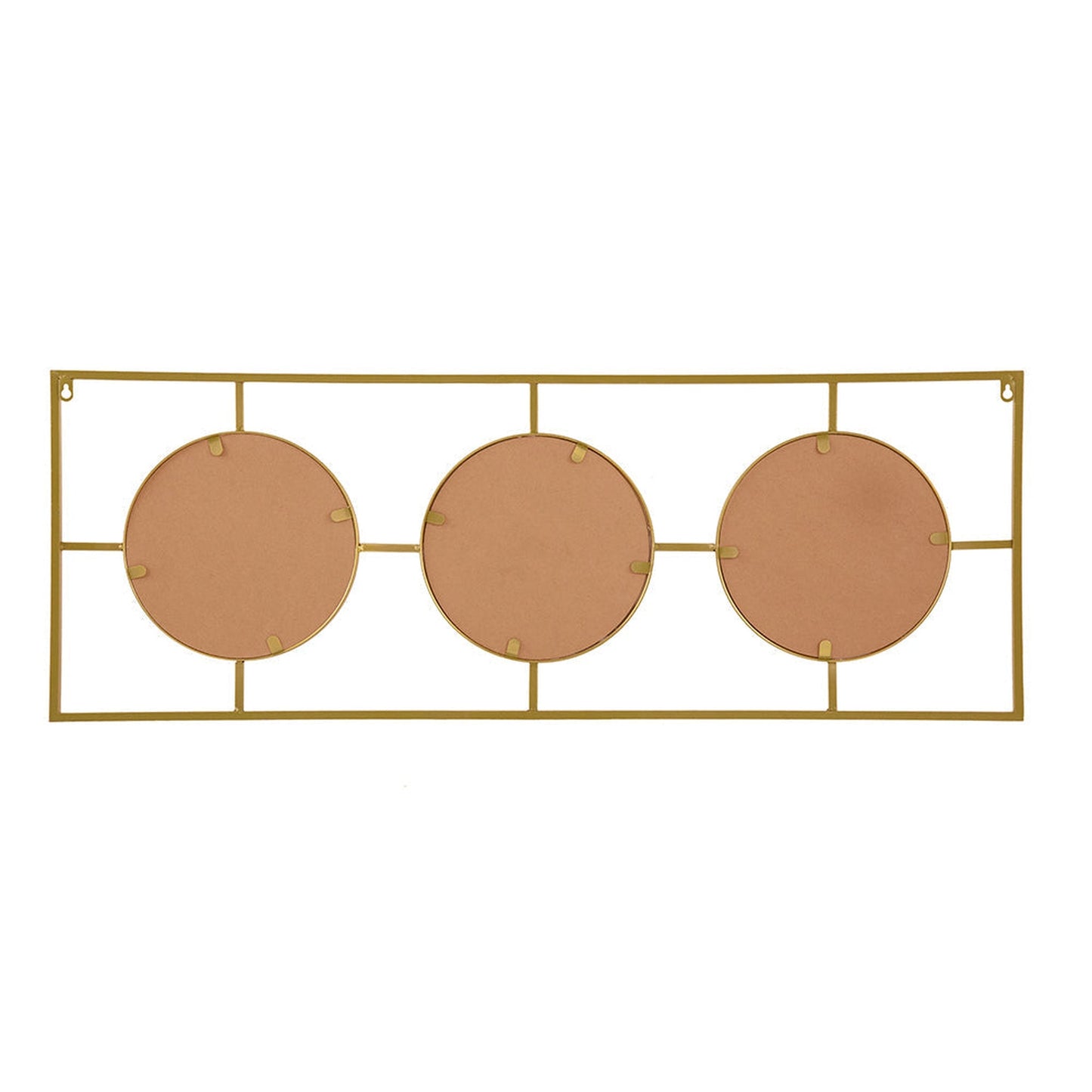 A&B Home 43" x 16" Bundle of 16 Rectangle Gold Metal Frame Wall-Mounted Mirror