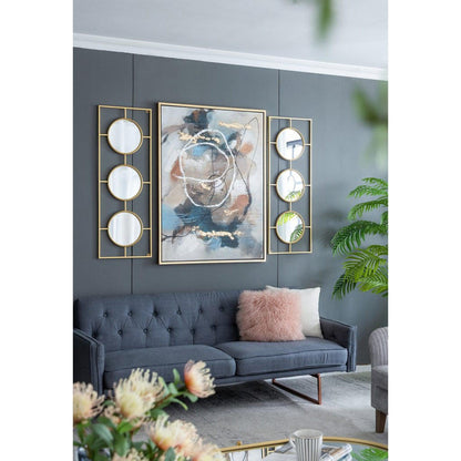 A&B Home 43" x 16" Bundle of 16 Rectangle Gold Metal Frame Wall-Mounted Mirror